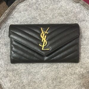 YSL 🔥 Black larger envelope fold wallet